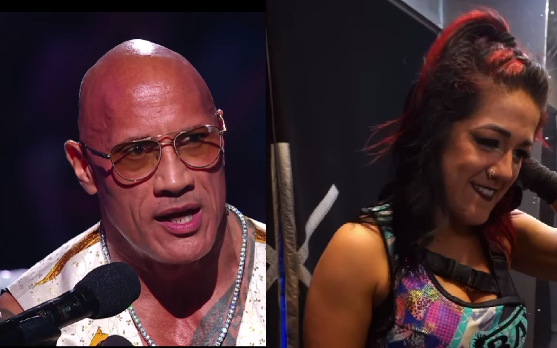 The Rock kicked off the show while Bayley was in the main event (Image: WWE Instagram)