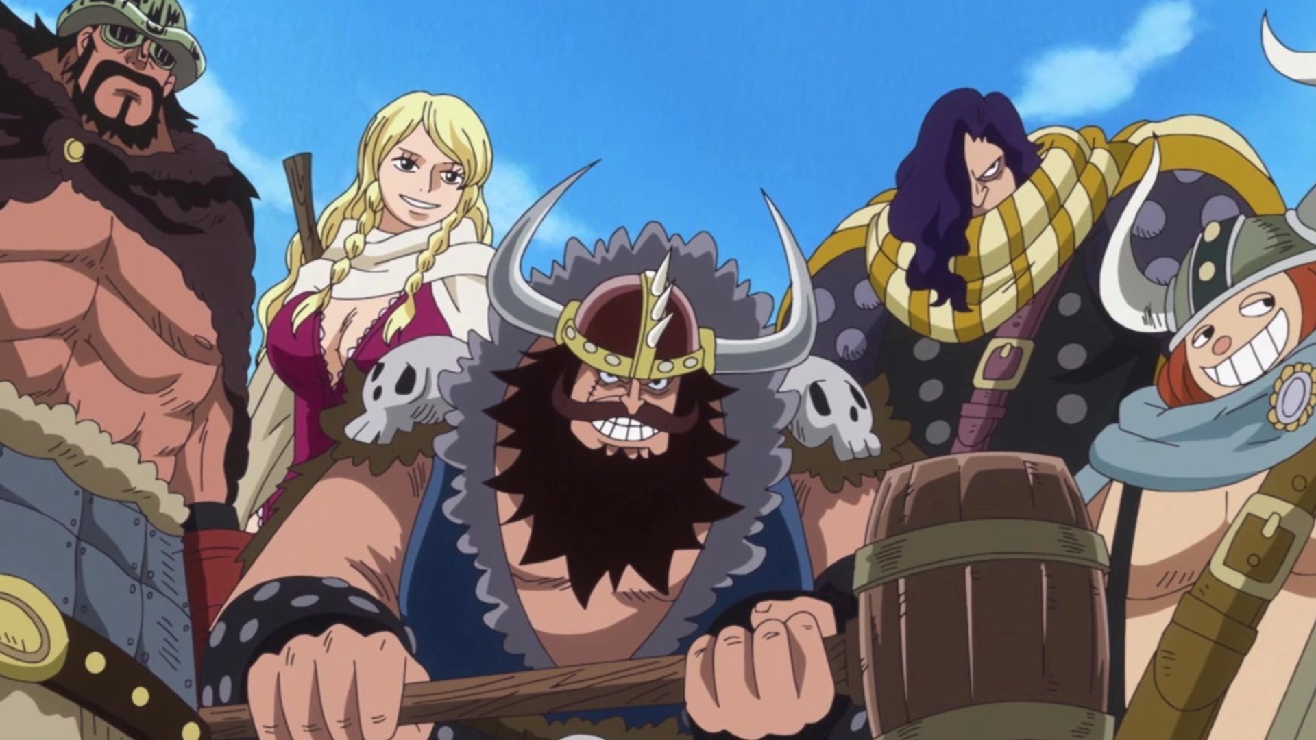 The New Giant Warrior Pirates, led by Hajrudin (Image via Toei Animation)