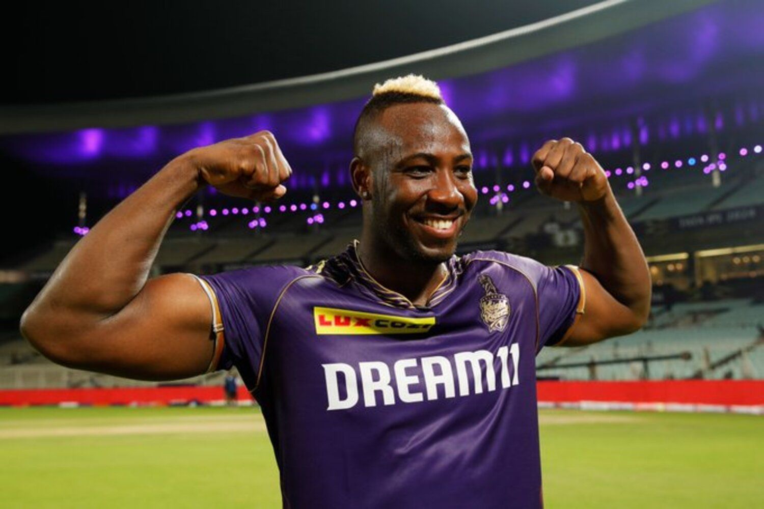 Andre Russell slammed 64* off 25 in IPL 2024 against SRH (Credits: @KKRiders on X)