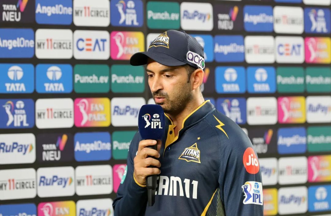 Mohit Sharma during post match presentation