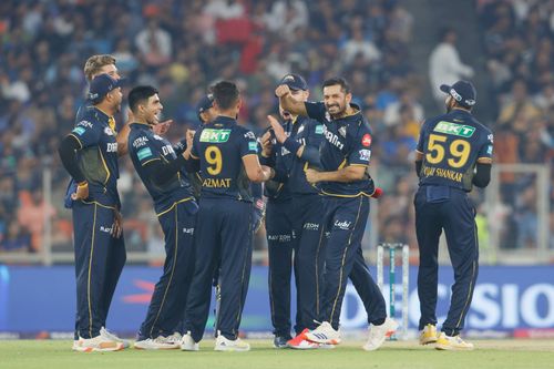 Shubman Gill celebrates a wicket. (Credits: Twitter)