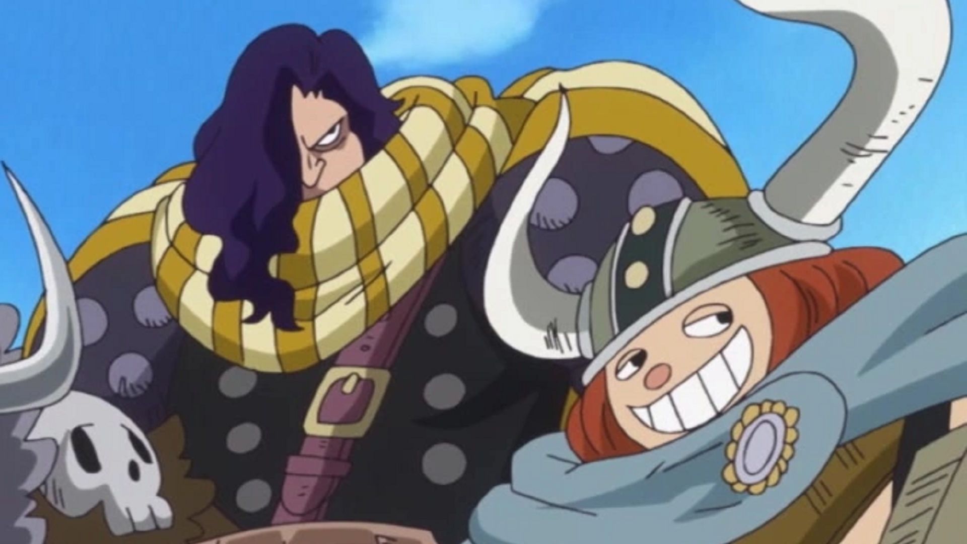 Road and Goldberg as seen in the One Piece anime (Image via Toei Animation)