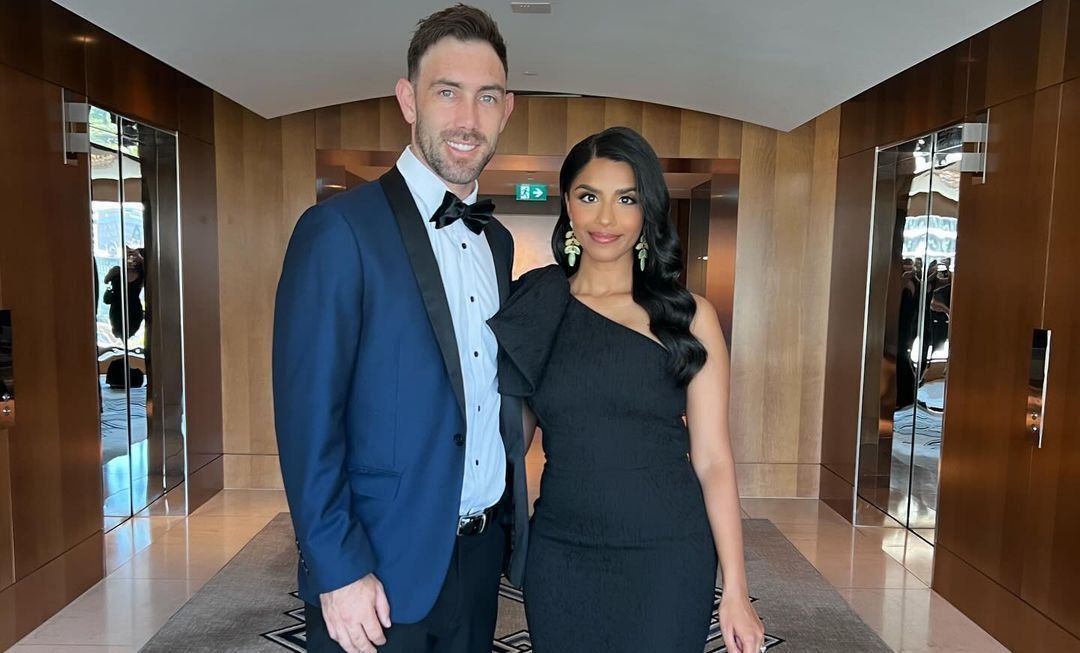 Glenn Maxwell with his wife