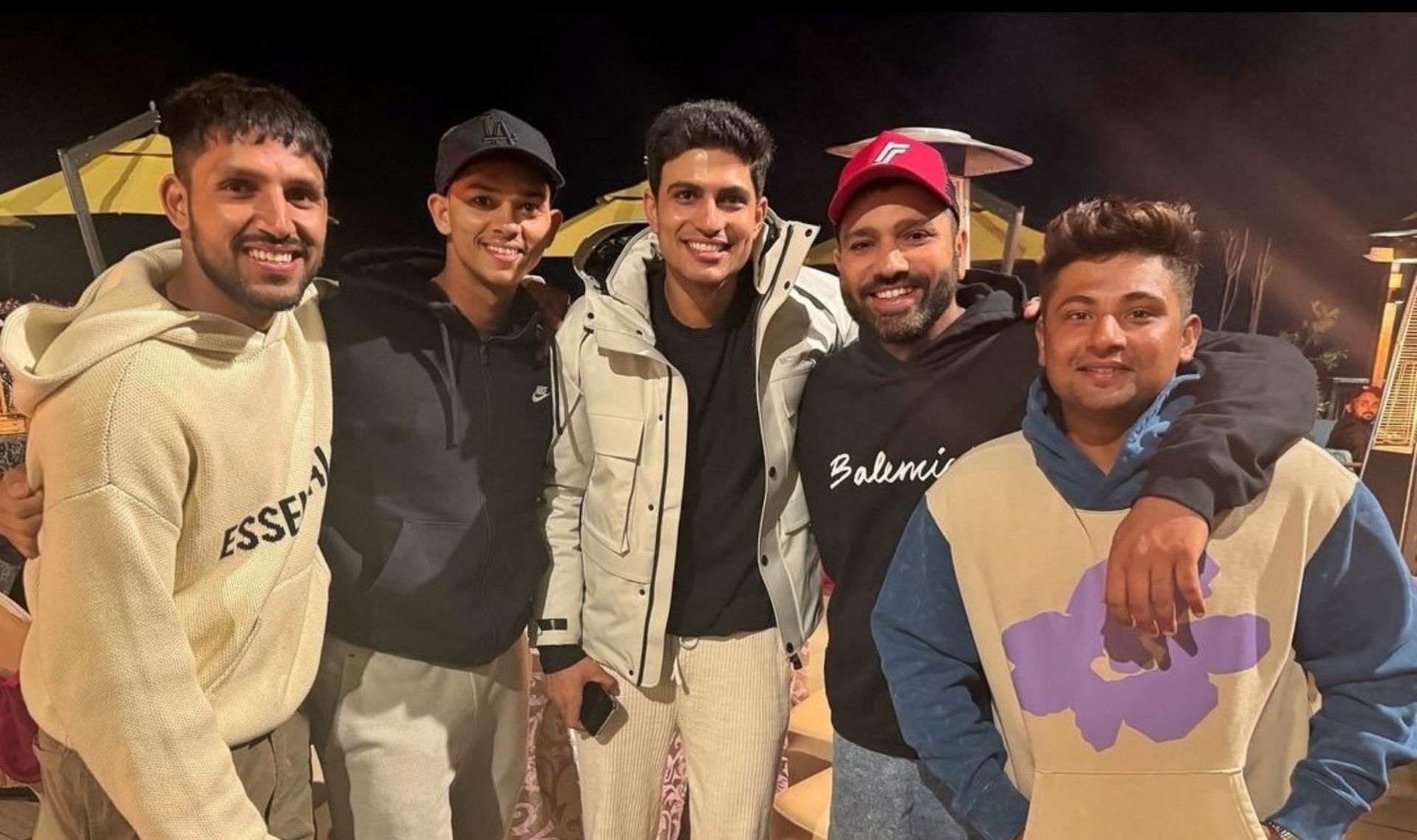 Rohit Sharma with his teammates. 