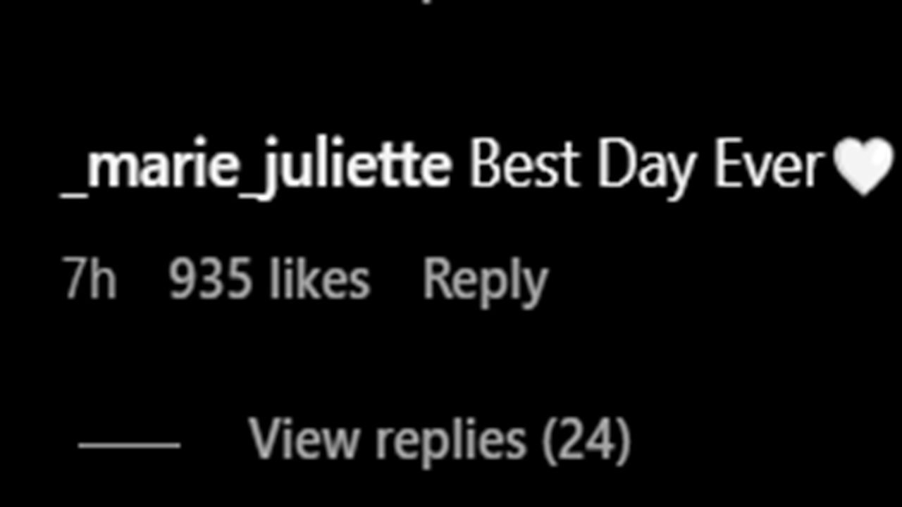 Marie Juliette&#039;s comment (via Dominik&#039;s Instagram)