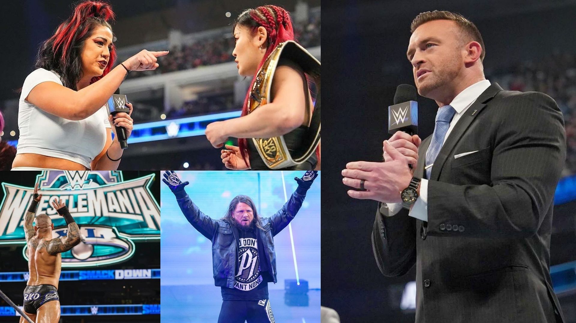 Bayley, Iyo Sky, AJ Styles, Randy Orton and Nick Aldis