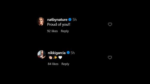 Screenshot of Nikki Bella and Natalya's comments on Becky Lynch's Instagram post.