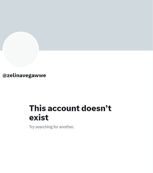 Screenshot of Zelina Vega's deleted account