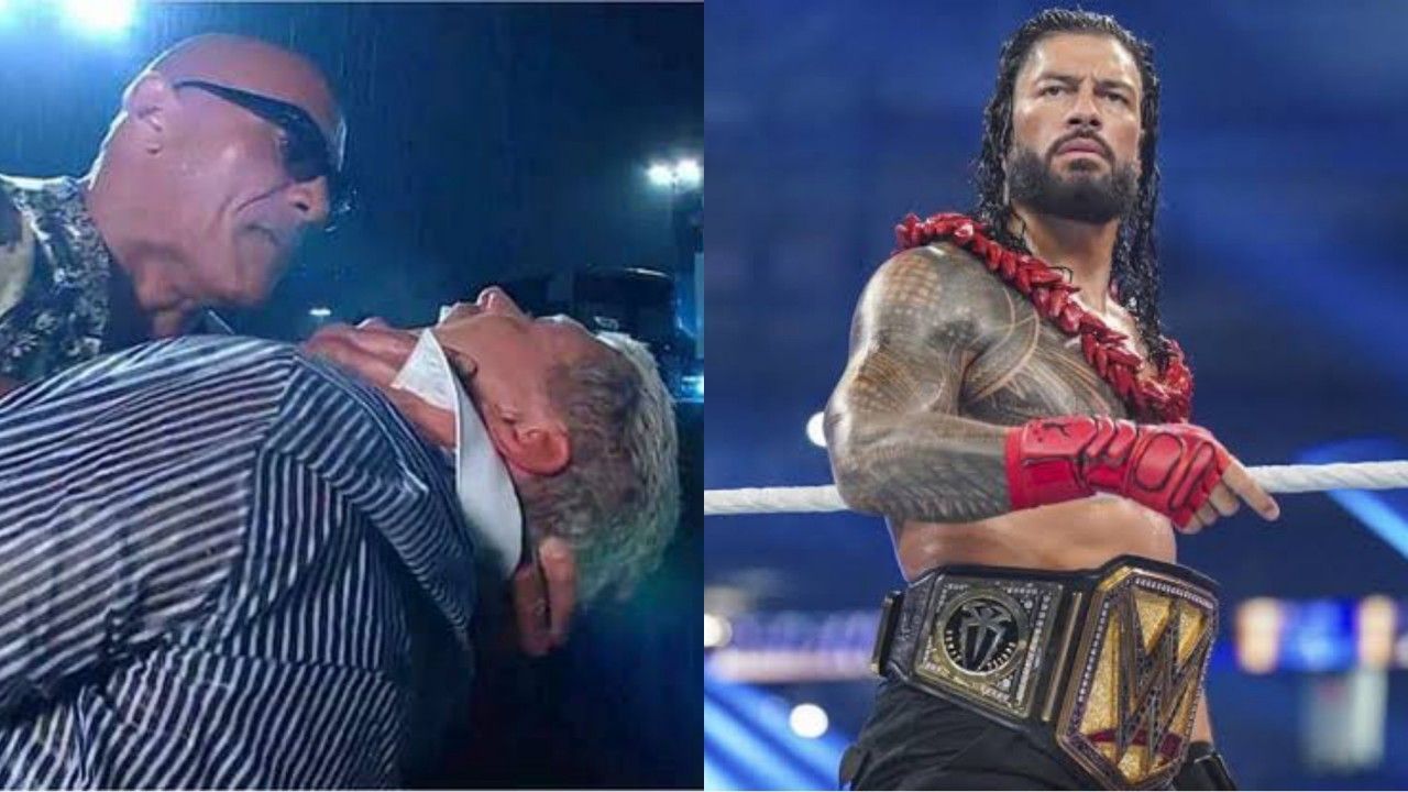 WWE सुपरस्टार्स द रॉक, कोडी रोड्स और रोमन रेंस 