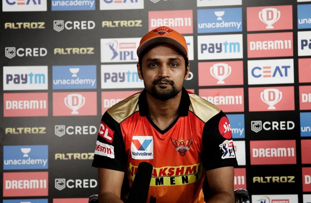Shahbaz Nadeem for Sunrisers Hyderabad during Press Conference