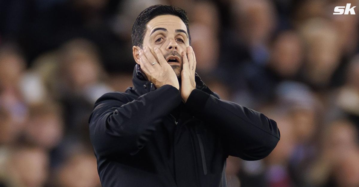 Arsenal manager Mikel Arteta reacts during a match.