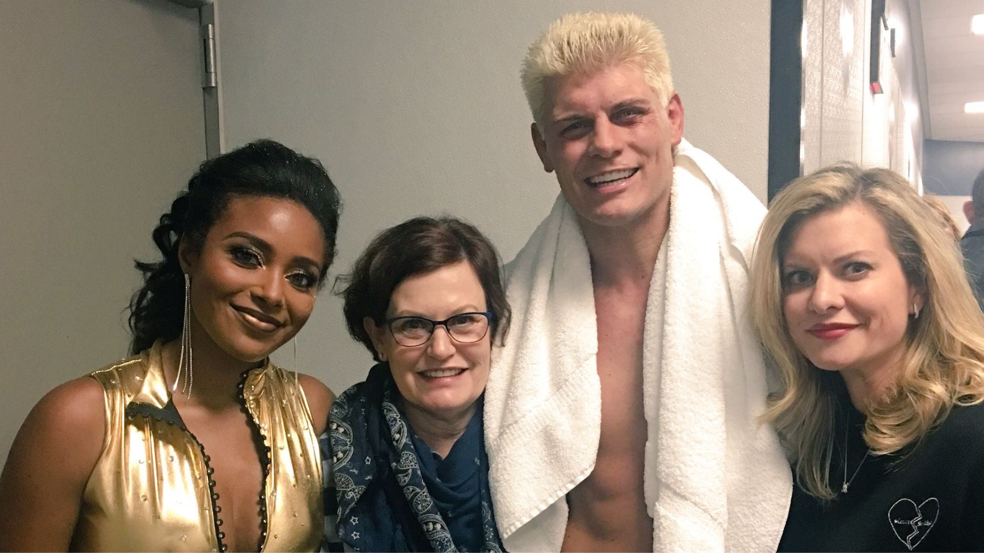 Cody Rhodes with his family backstage 