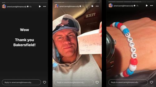 Screenshots of Cody Rhodes' Instagram stories