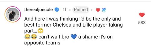 Joe Cole reacts to the Eden Hazard announcement by Soccer Aid