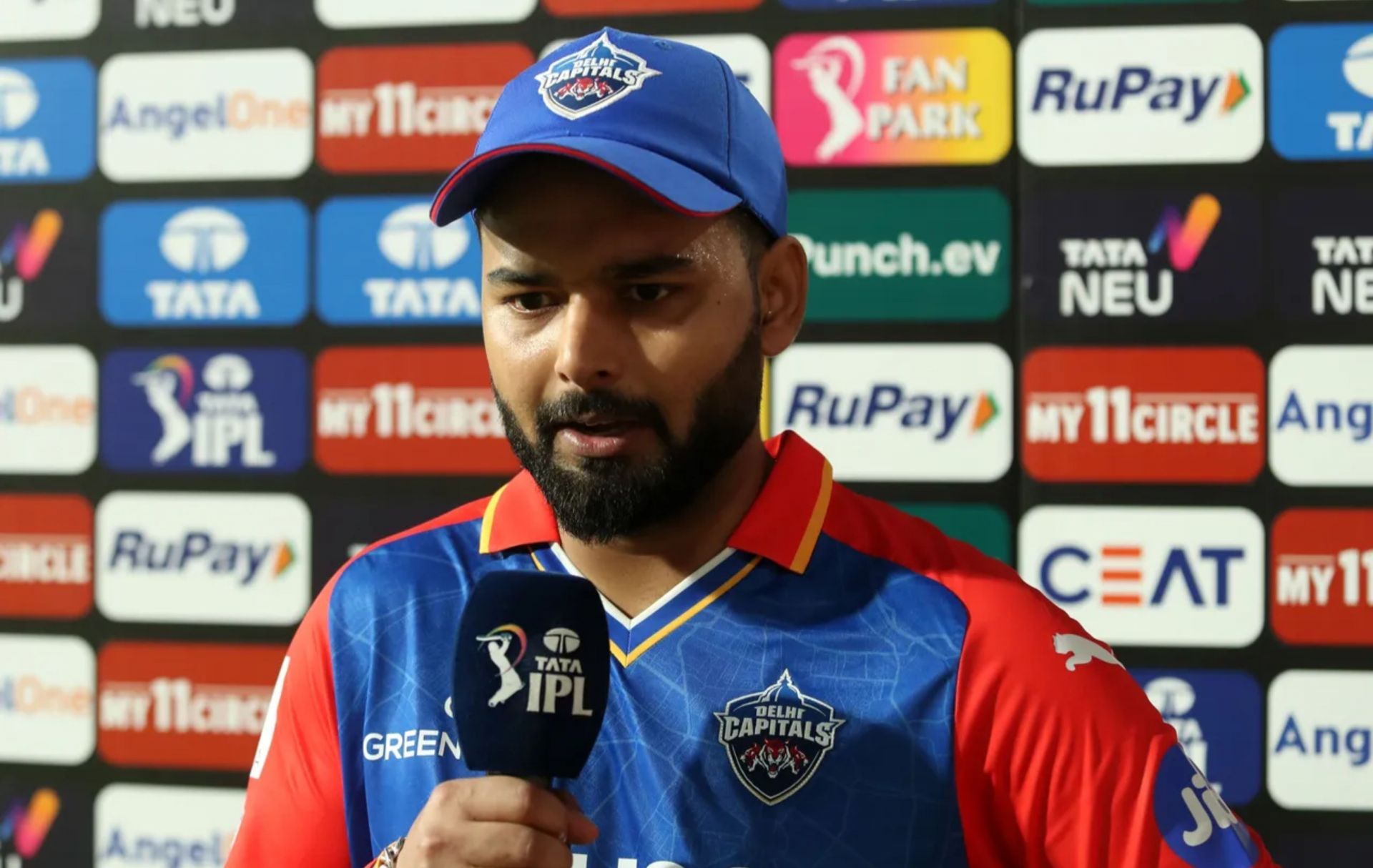 Rishabh Pant at the post-match presentation after loss against PBKS. 