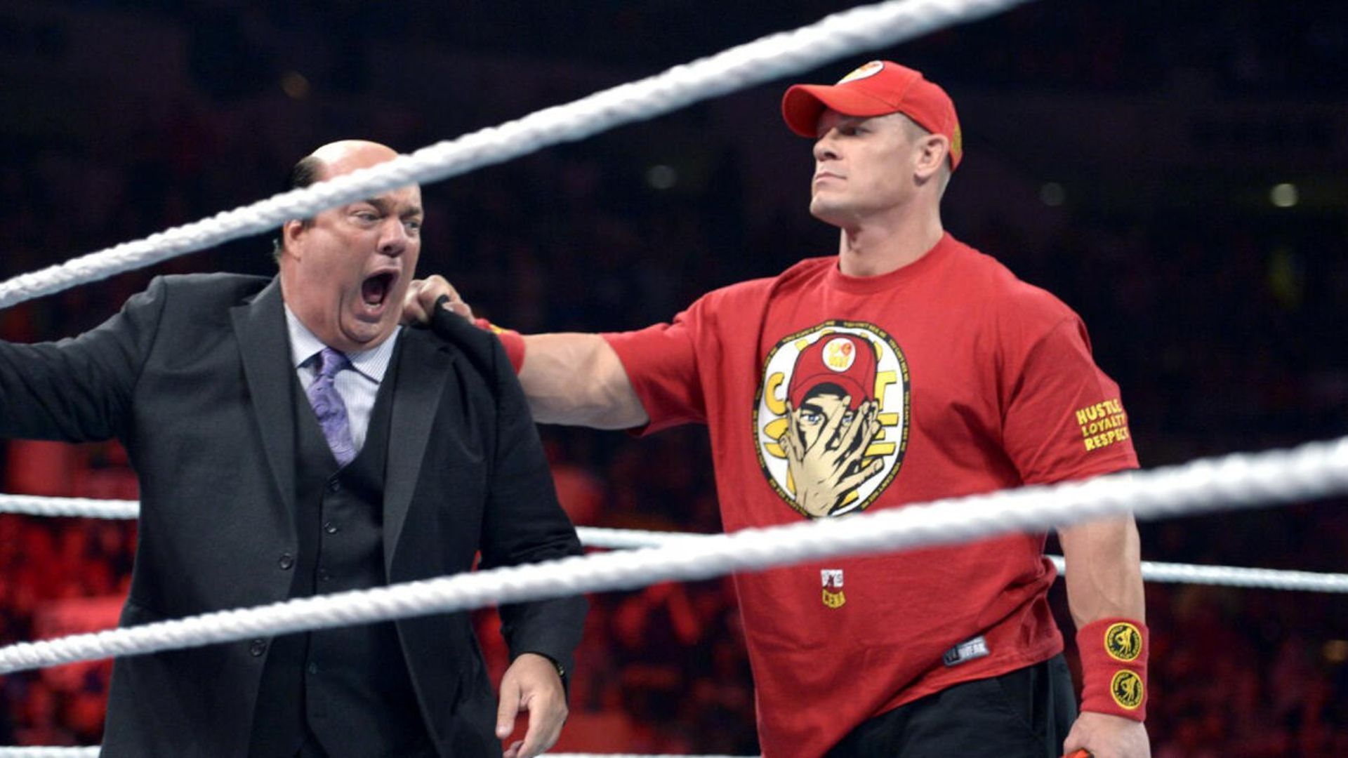 Paul Heyman and John Cena on WWE RAW days before Night of Champions 2014.