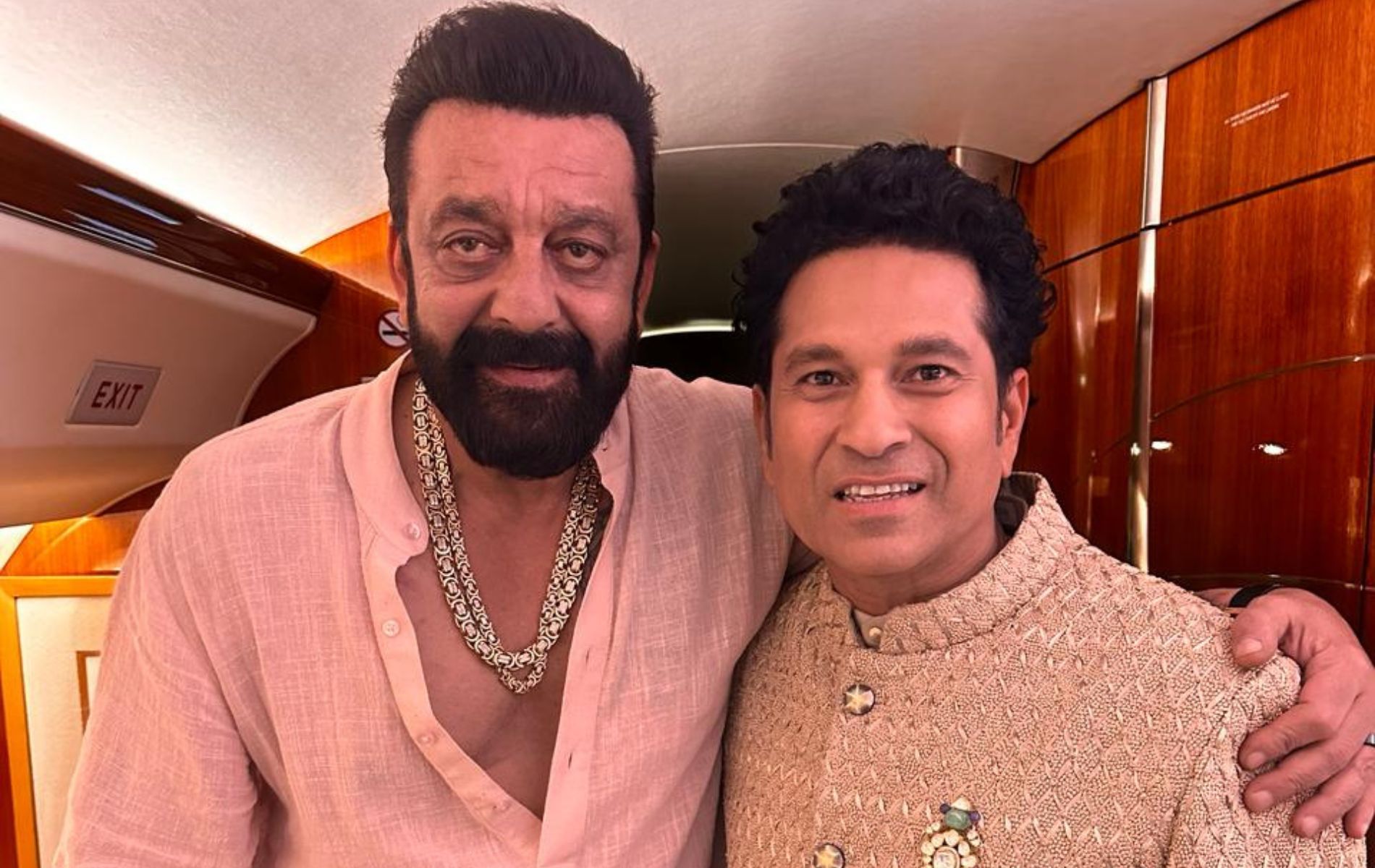 Sanjay Dutt (L) with Sachin Tendulkar.