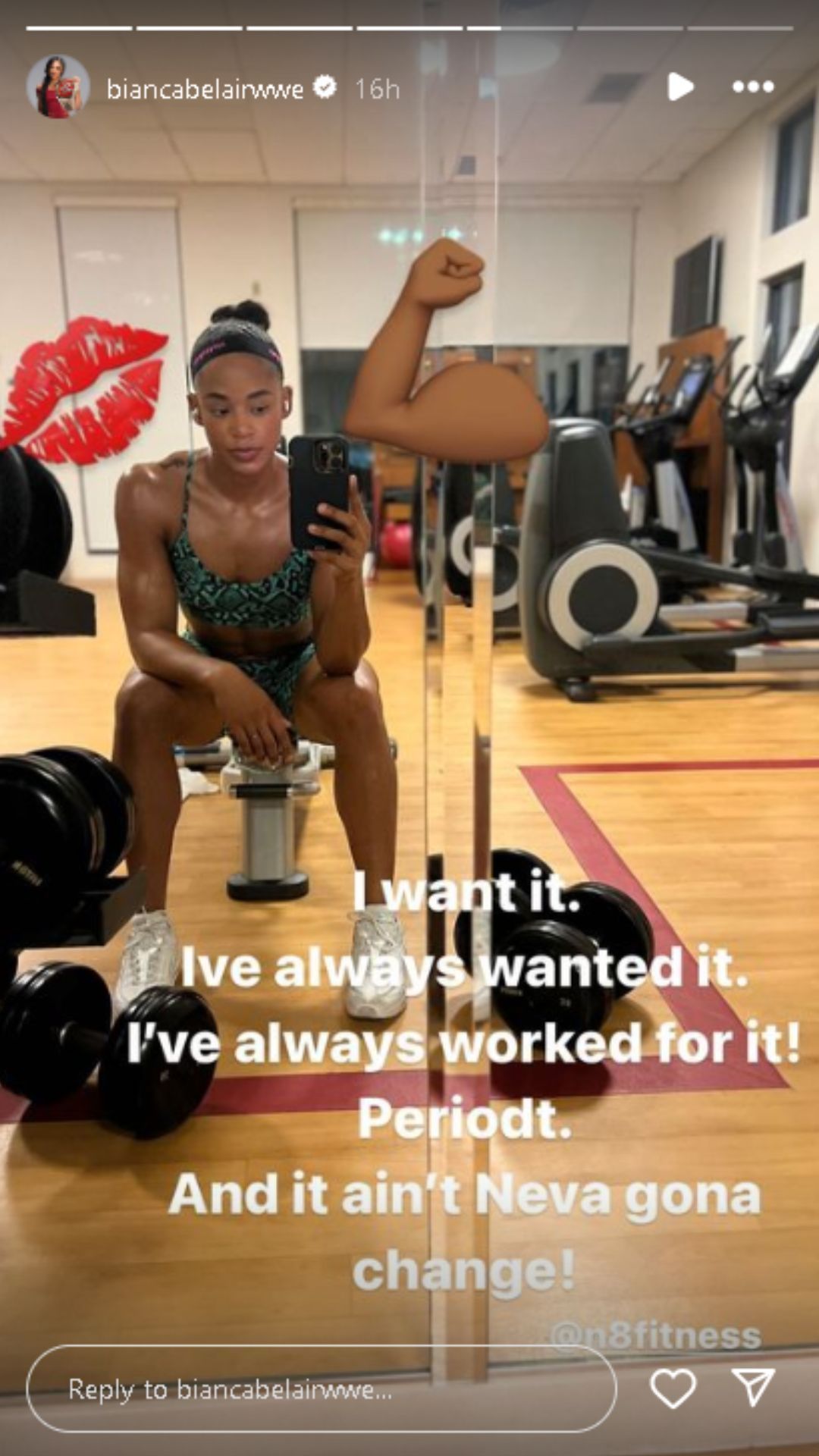 A screengrab of Bianca Belair&#039;s Instagram Story