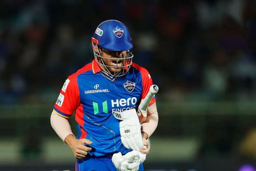 David Warner reacts after his dismissal against Kolkata. (Pic: BCCI/ iplt20.com)