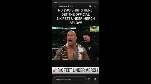 Screengrab of The Undertaker's Instagram story.