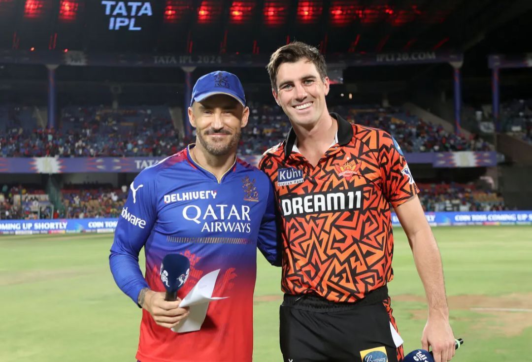 Pat Cummins and Faf du Plessis at the toss