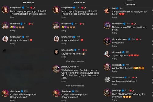 Several WWE Superstars commented on Ruby Soho's post