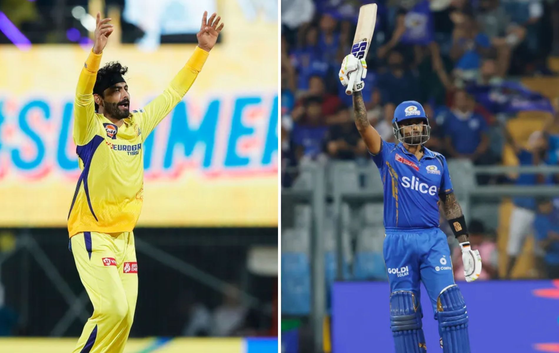 Ravindra Jadeja (L) has a brilliant record against Suryakumar Yadav (R).