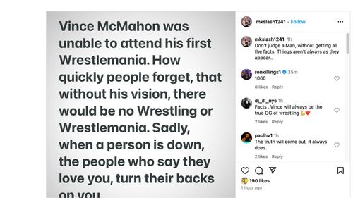 R-Truth reacts to McMahon's trainer on Instagram.