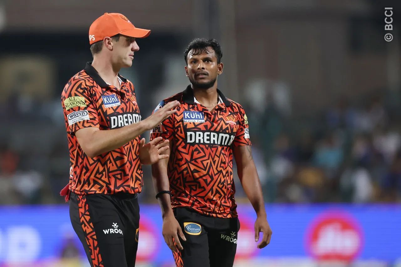 Pat Cummins and T Natarajan (R) have been SRH