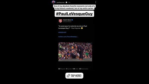 Screenshot of Paul Heyman's Instagram story