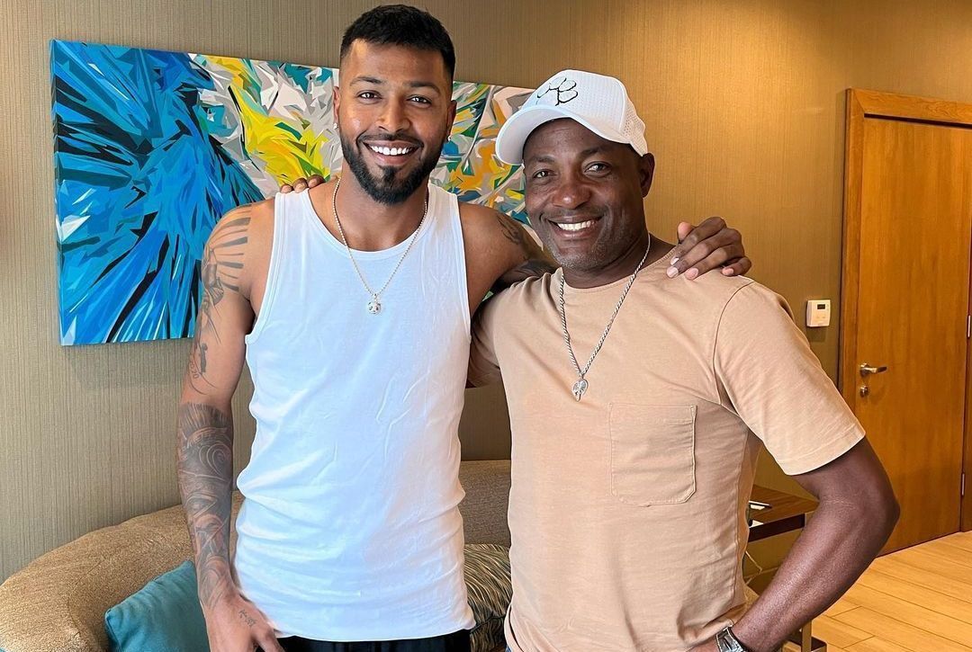 Hardik Pandya with Brian Lara