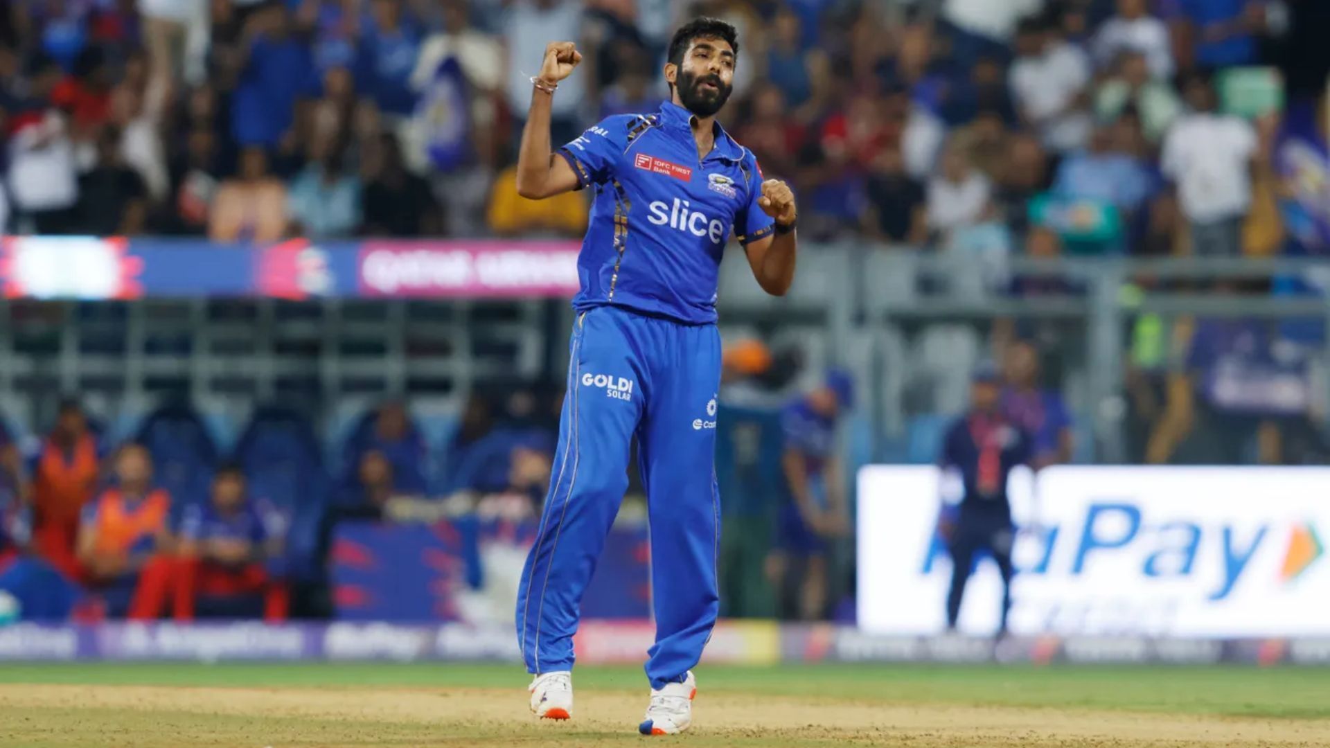 Bumrah celebrating his wicket (credits: IPL)