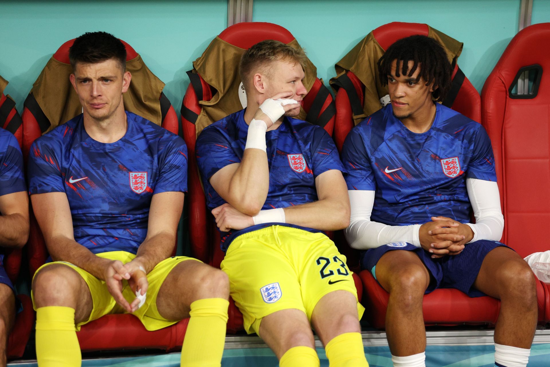 Aaron Ramsdale (middle) will hope to link up with Trent Alexander-Arnold (right) for England at Euro 2024.