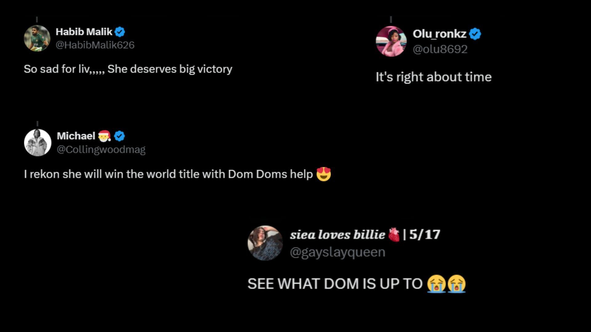 Screenshot of some more fan reactions on X/Twitter