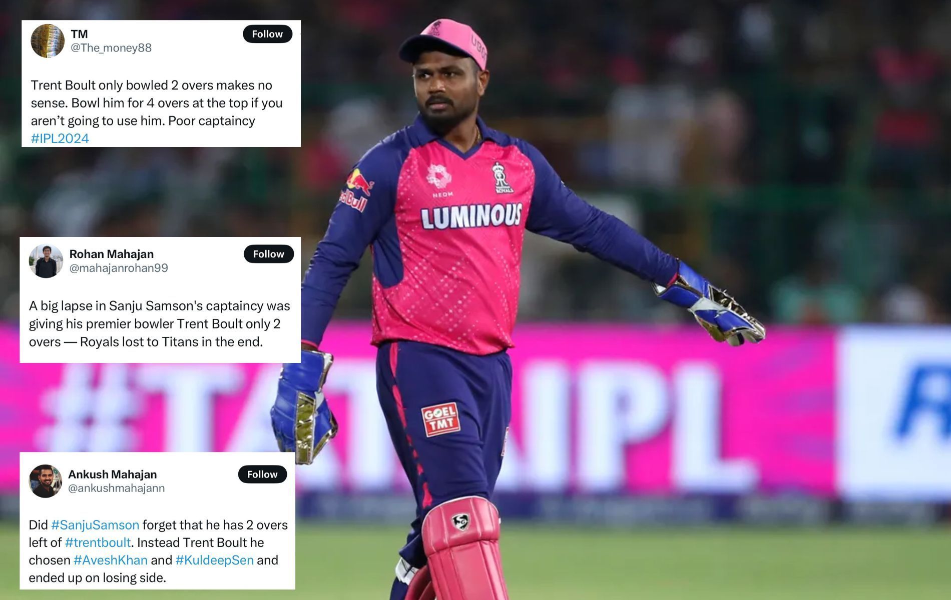 Many fans were unimpressed with Sanju Samson