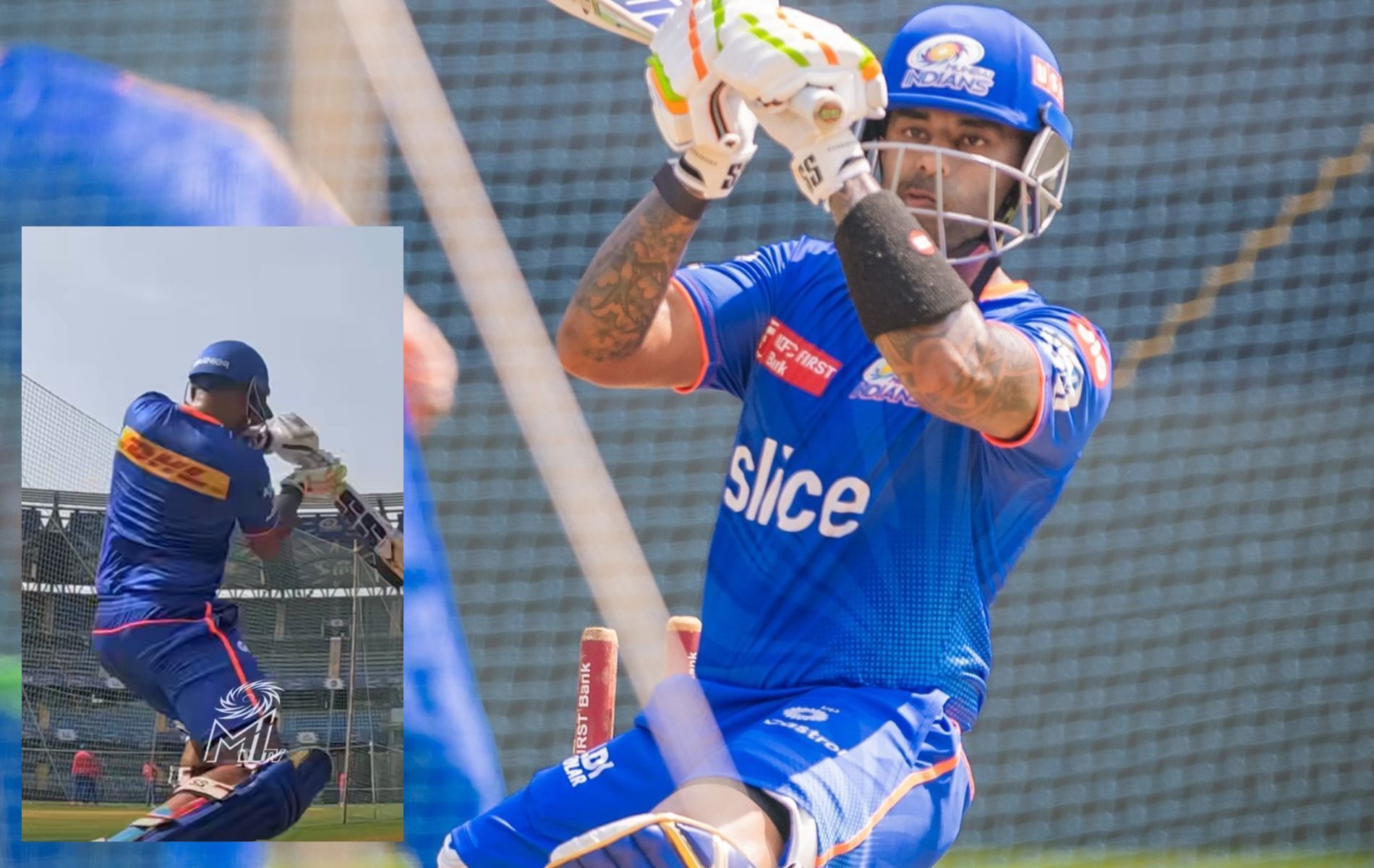 Suryakumar Yadav during a practice session.