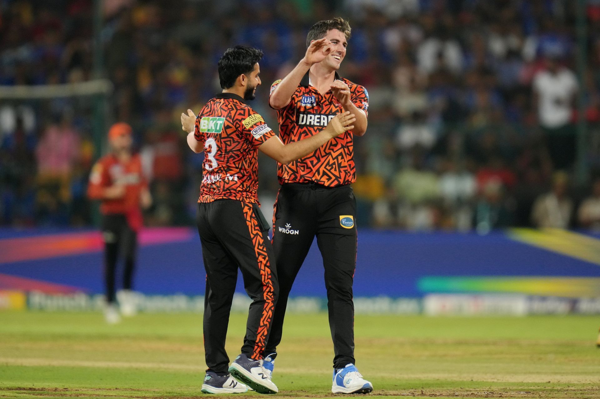 Pat Cummins celebrates a wicket. (Image Credits: Twitter)