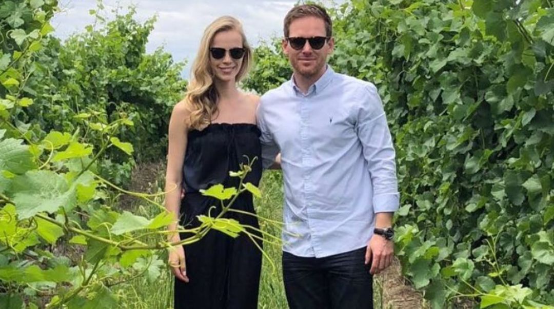 Eoin Morgan with his wife