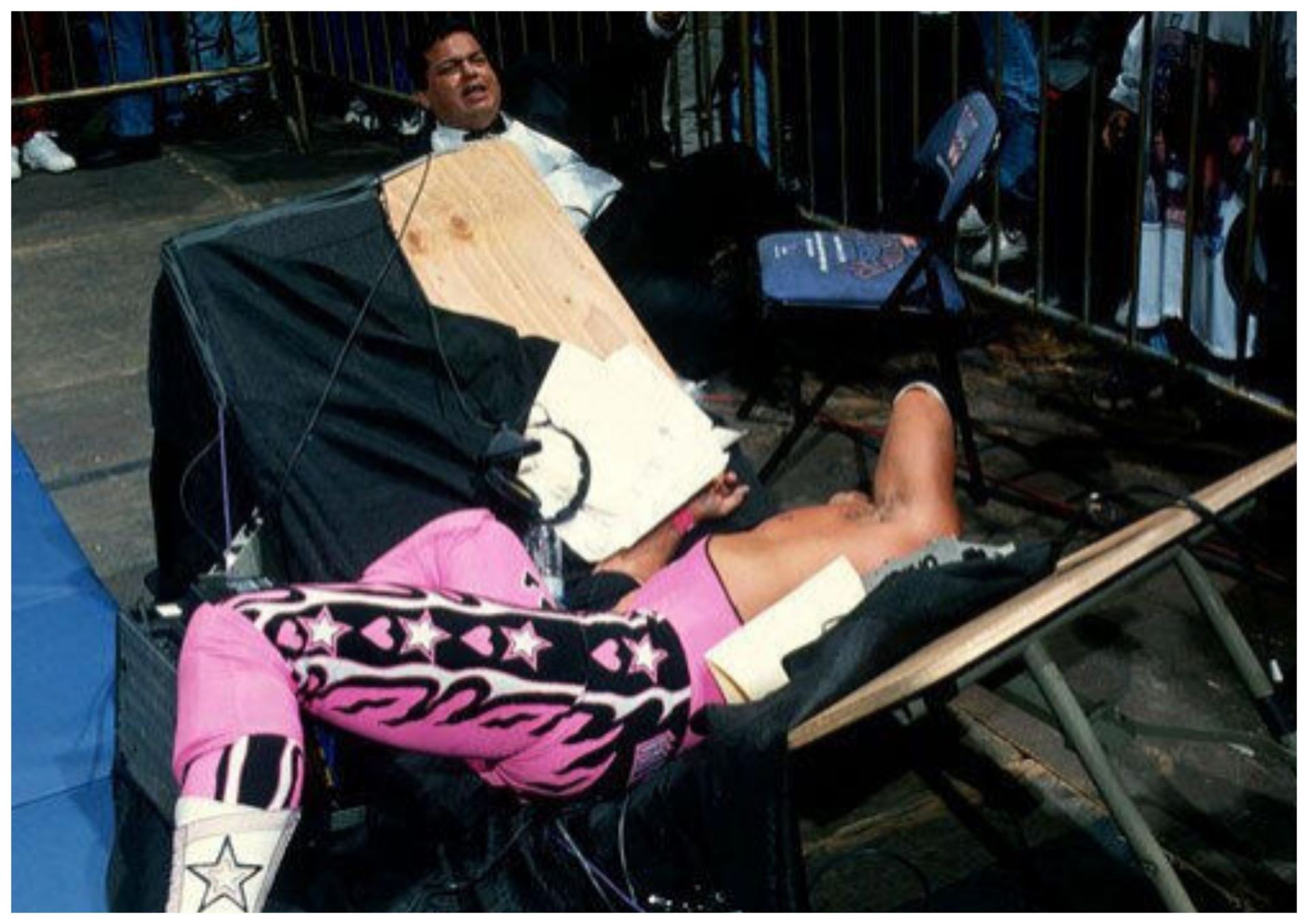 Carlos Cabrera (left, on the floor) was a legendary member of WWE