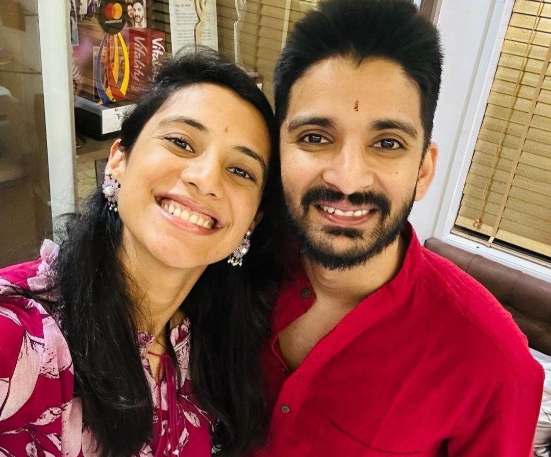 Smriti Mandhana with her brother