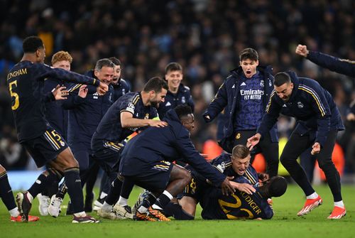 Real Madrid triumphed against Manchester City.