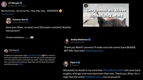 Reactions to Rhea Ripley vacating her title belt (via X/Twitter)