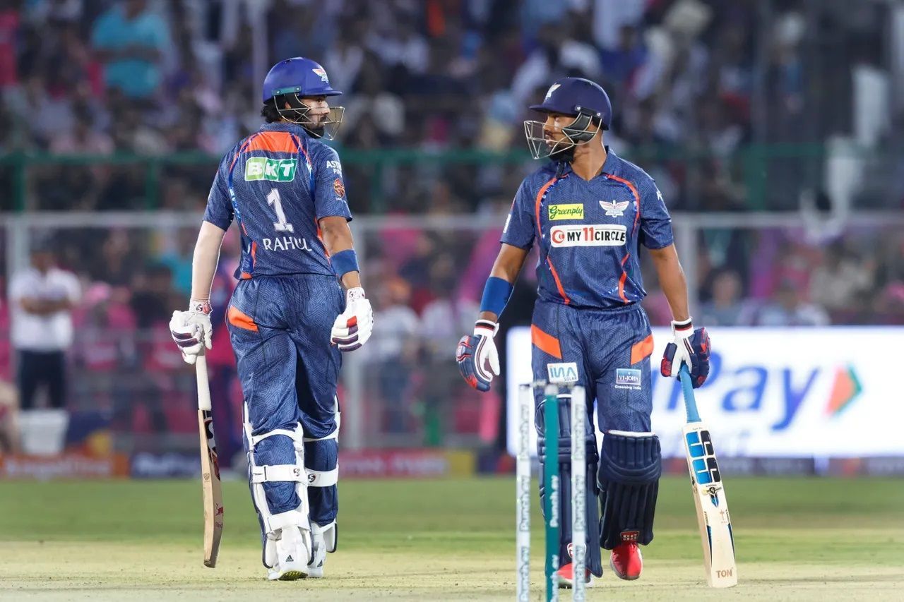 Nicholas Pooran (right) took over the captaincy duties from KL Rahul in LSG