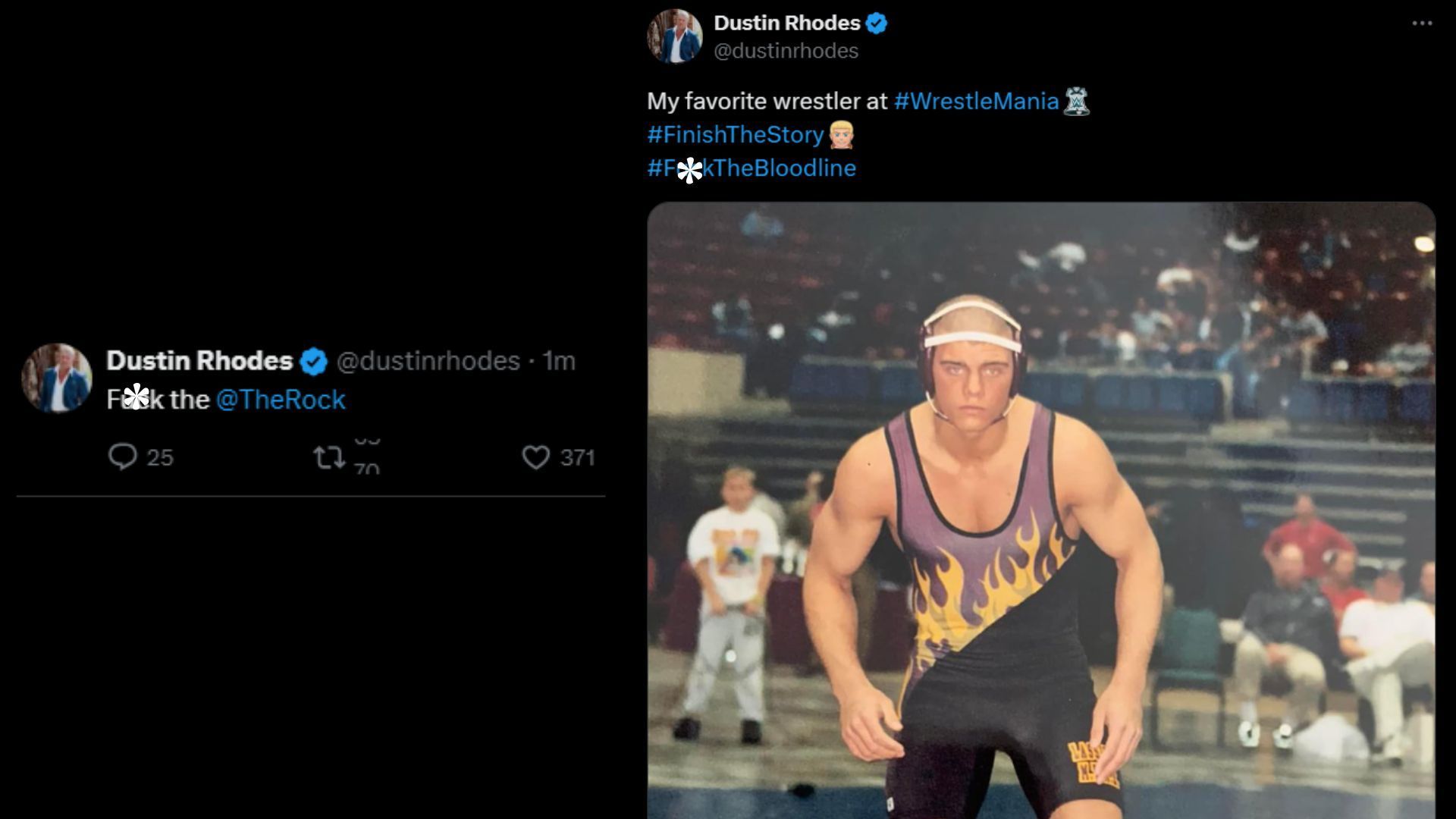 Screenshot of Dustin Rhodes&#039; tweets