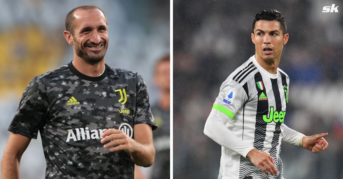  Giorgio Chiellini (left) and Cristiano Ronaldo