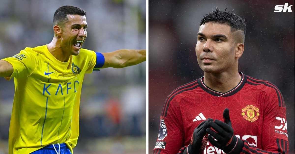 Former Real Madrid teammates Casemiro and Cristiano Ronaldo