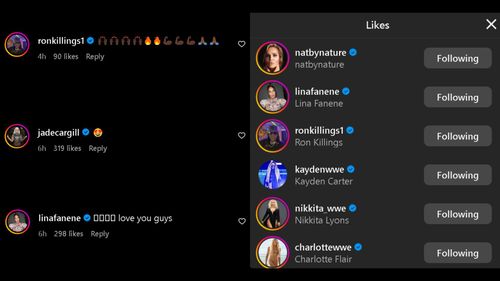 Some reactions to Naomi's Instagram post.