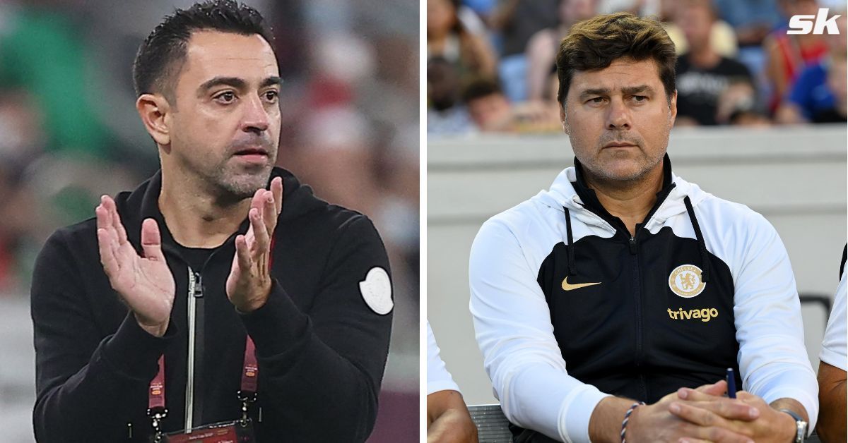 Barcelona boss Xavier Hernandez (left) and Chelsea manager Mauricio Pochettino