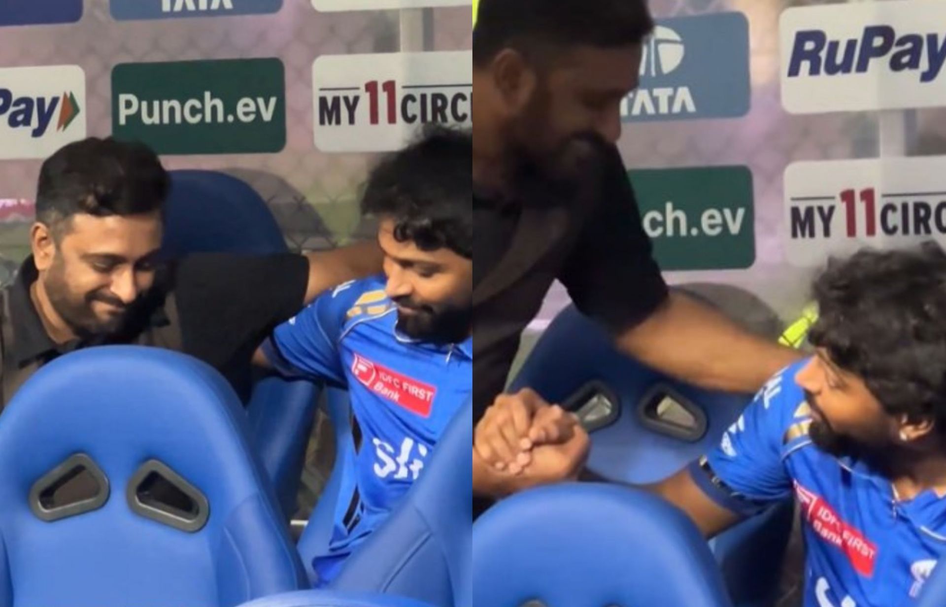 Ambati Rayudu with Hardik Pandya. 