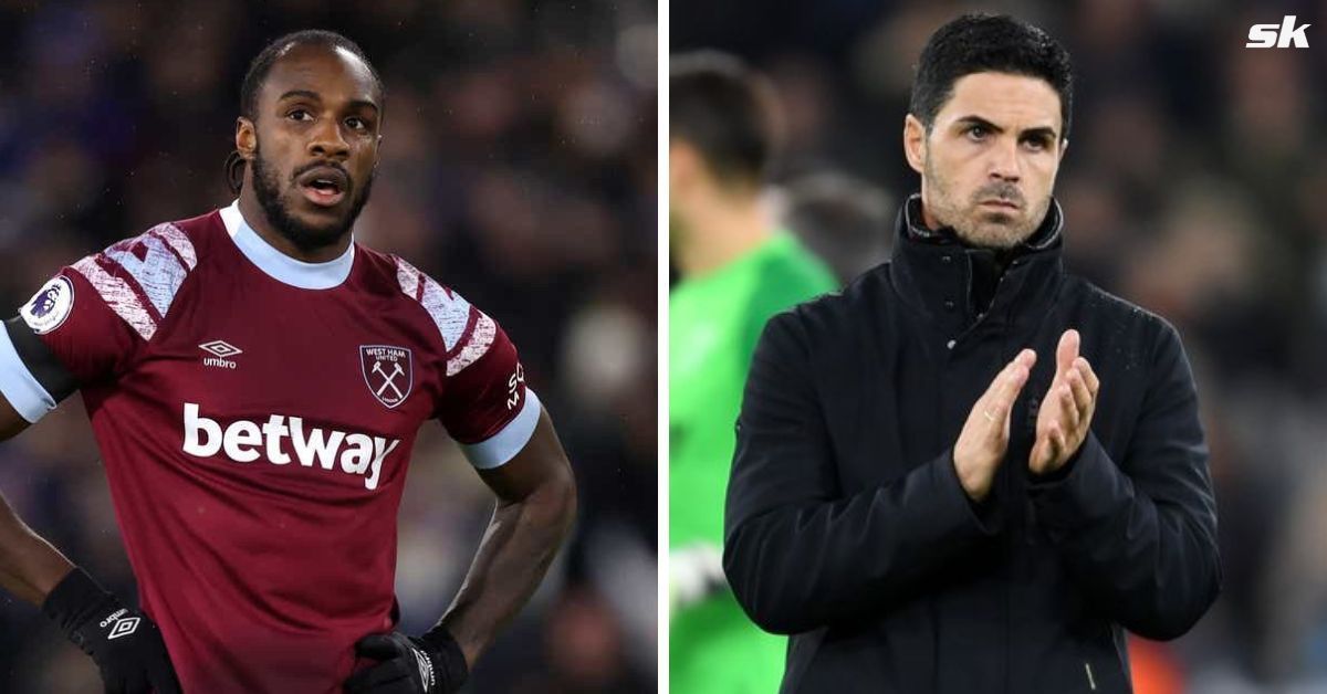 Michail Antonio and Arsenal boss Mikel Arteta